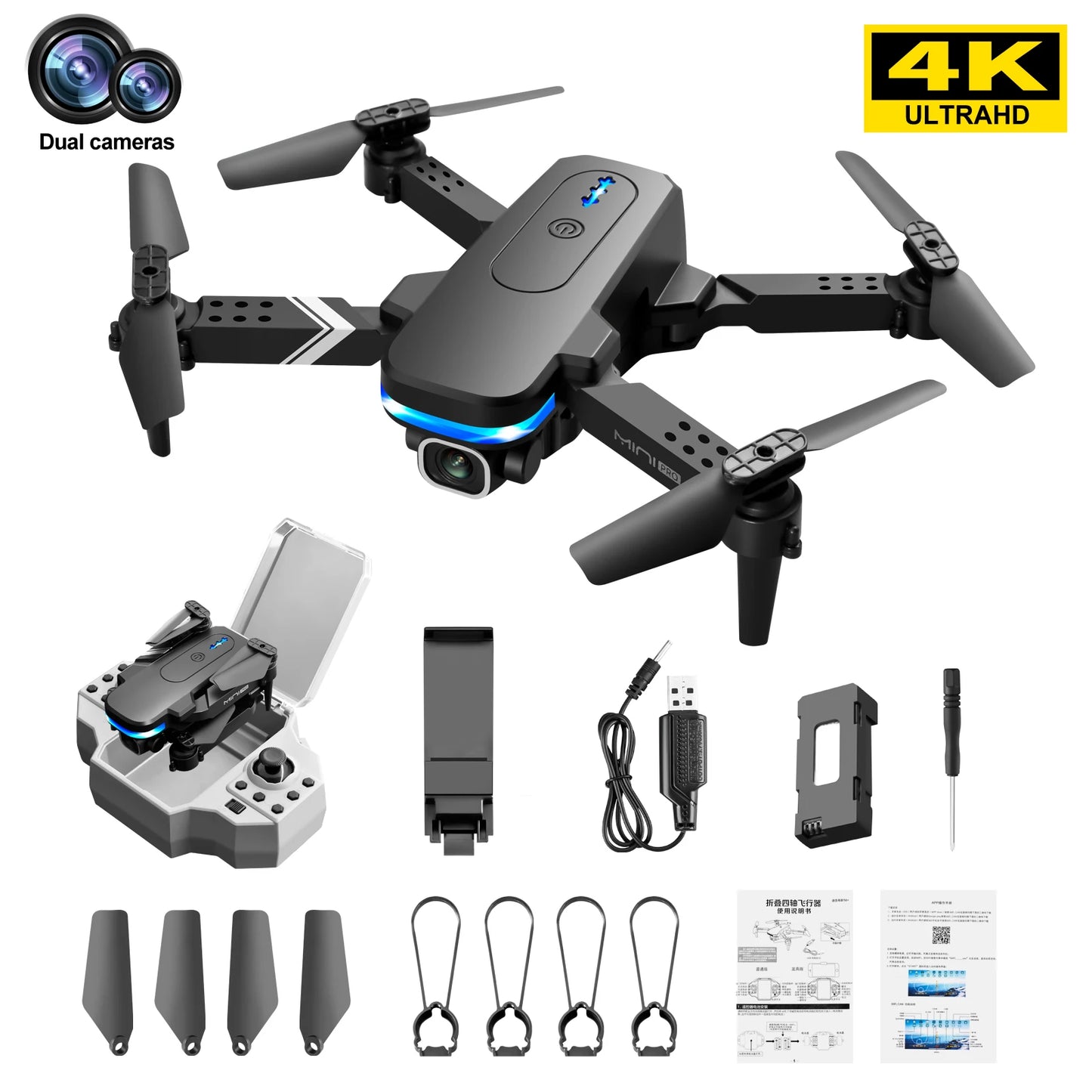 Mini RC Drone WiFi FPV 4K HD Camera