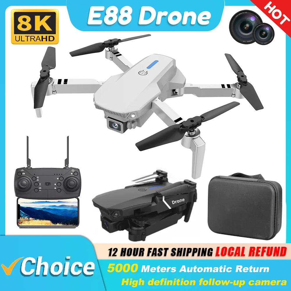 E88 Professional Wide Angle RC Drone HD 4K Camera