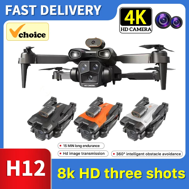 H12 Mini Drone 8K Professional Three Camera