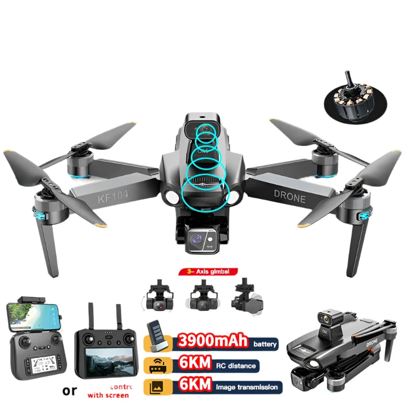 KF104MAX2 Professional Drone With 4K Camera 3-Axis Gimbal